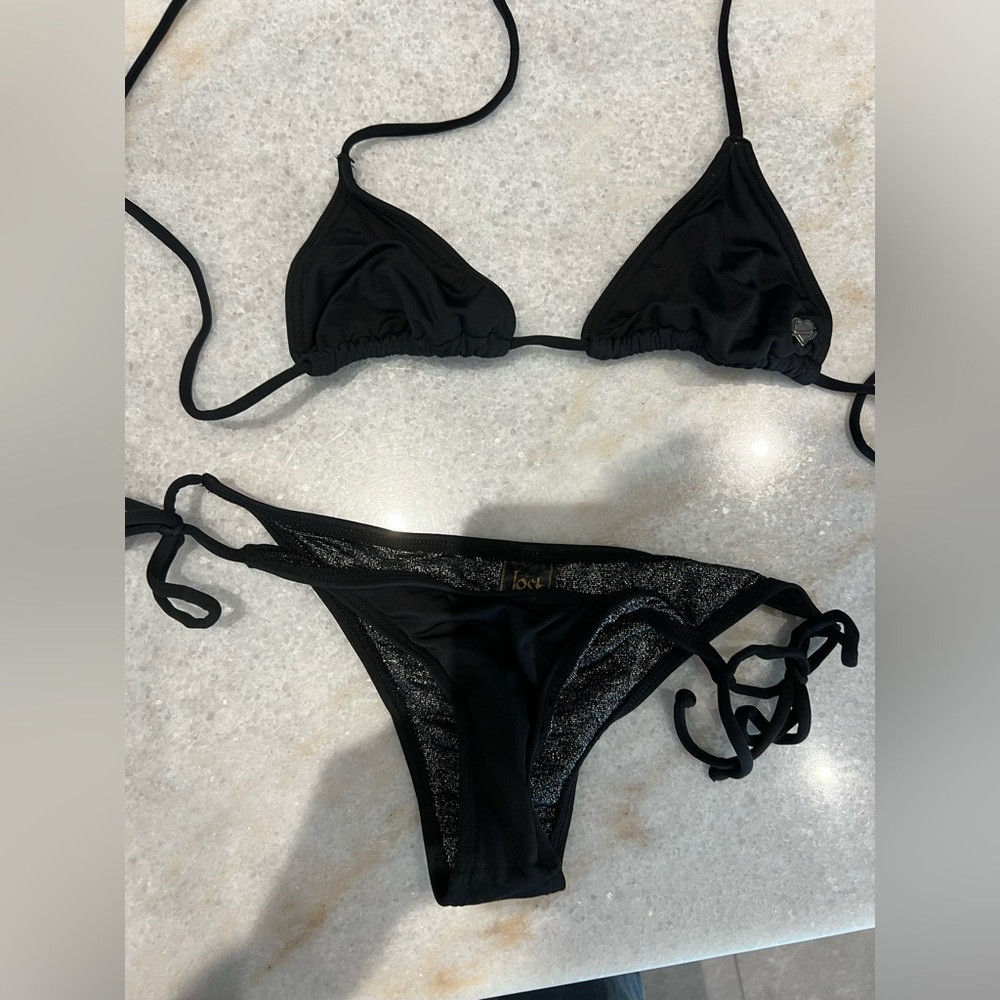 Lost Shimmering Black Bikini Set